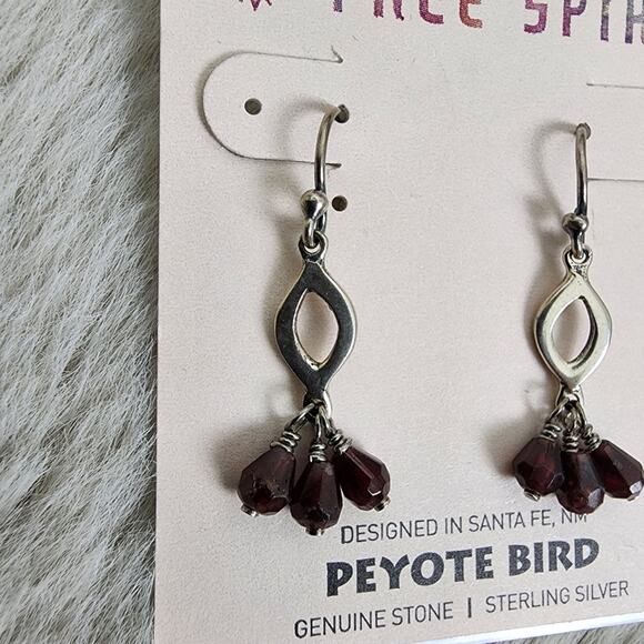 NEW Peyote Bird Free Spirit Sterling Silver and Brown Dangle Hook Earrings - Picture 2 of 9